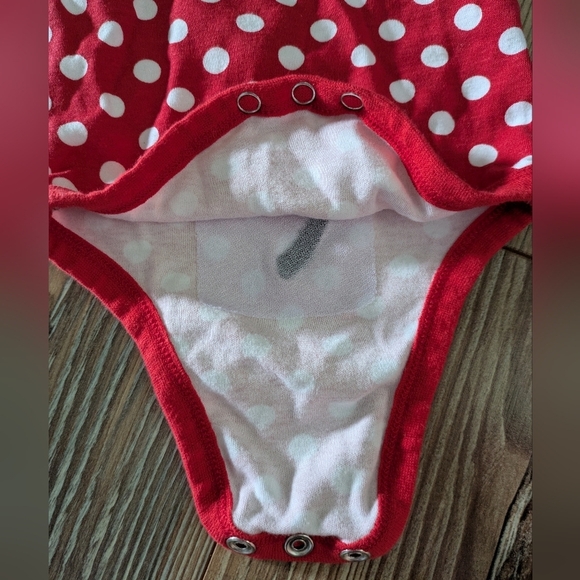 Walt Disney World Minnie Mouse Embroidered Polkadot Sleeveless Onesie 3 Months - Picture 7 of 9